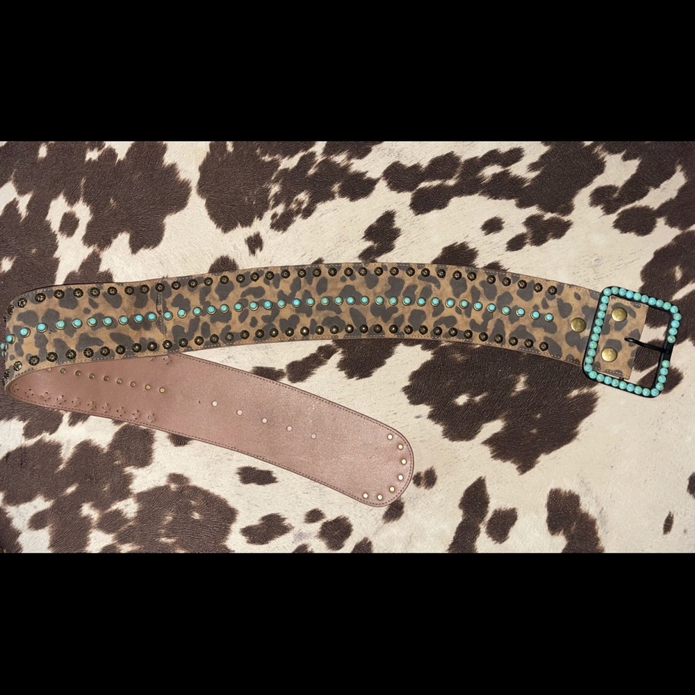 Leopard Turquoise L&B belt